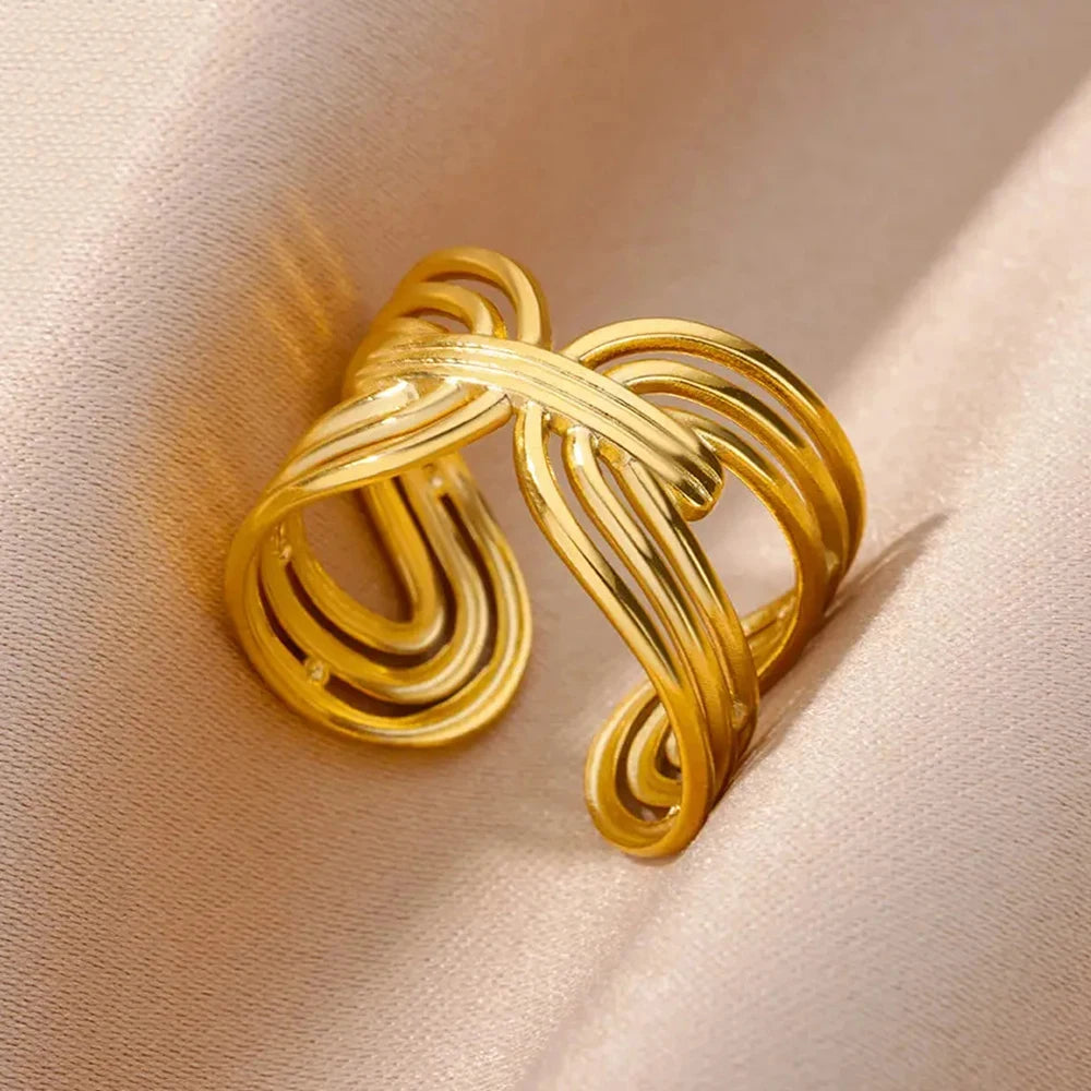 Gold Wide Open Rings
