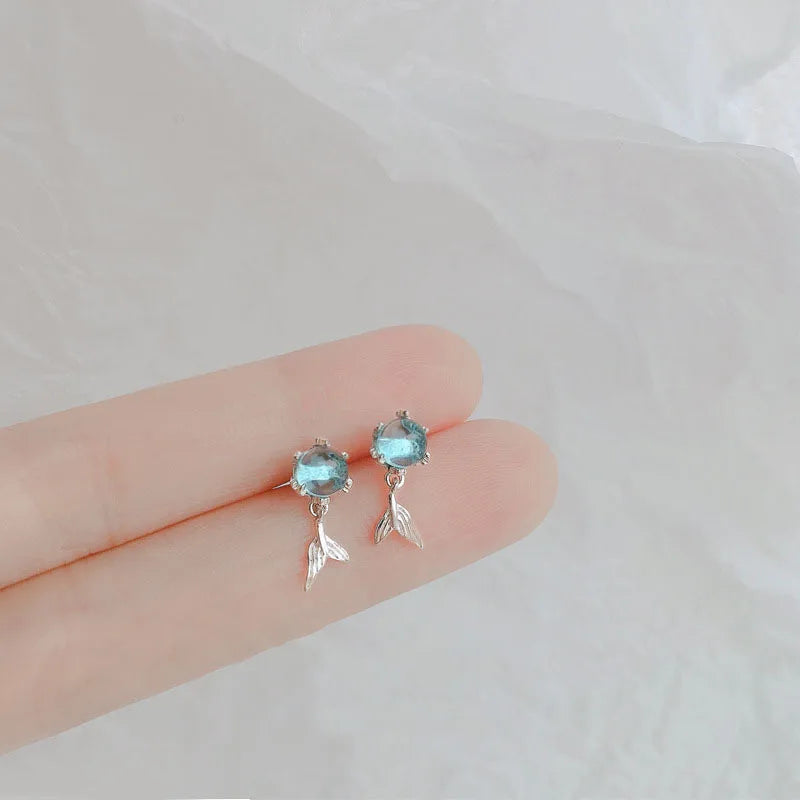 Crystal Water Drop Stud Earrings