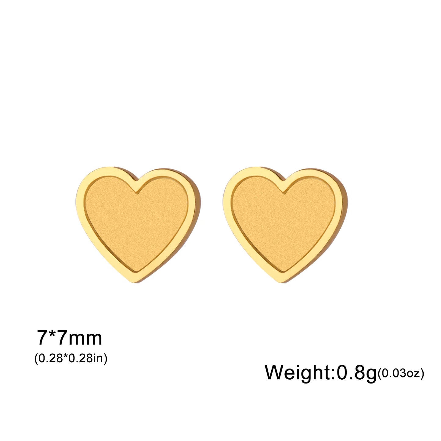 Lucktune Heart Stud Earrings Women Stainless Steel aros mujer Love Cutout Piercing Earrings Trend 2025 Kpop Jewelry Gift New