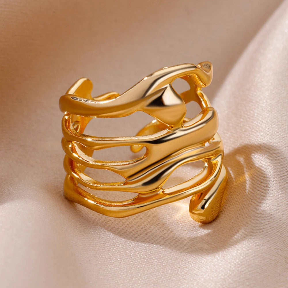 Gold Wide Open Rings