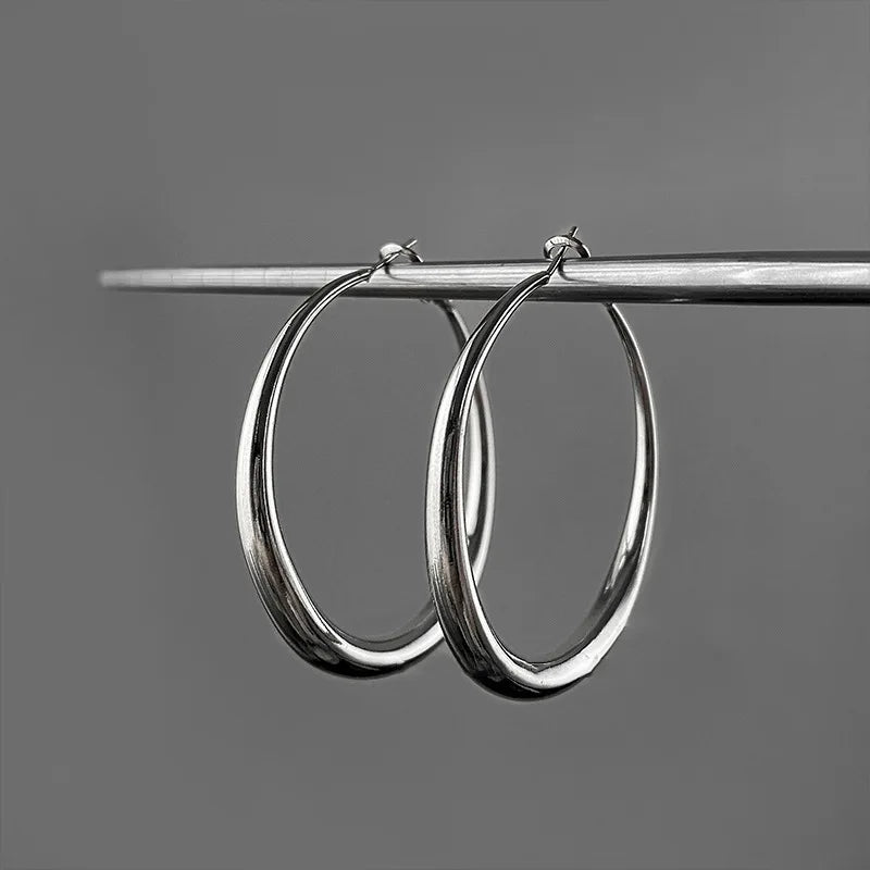Fashion Exaggerated Big Circle Hoop Earrings for Women Statement Jewelry Smooth Circle Earrings Femme Boucles d'oreilles