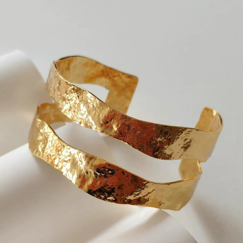 Irregular Hammered Metal Bangle