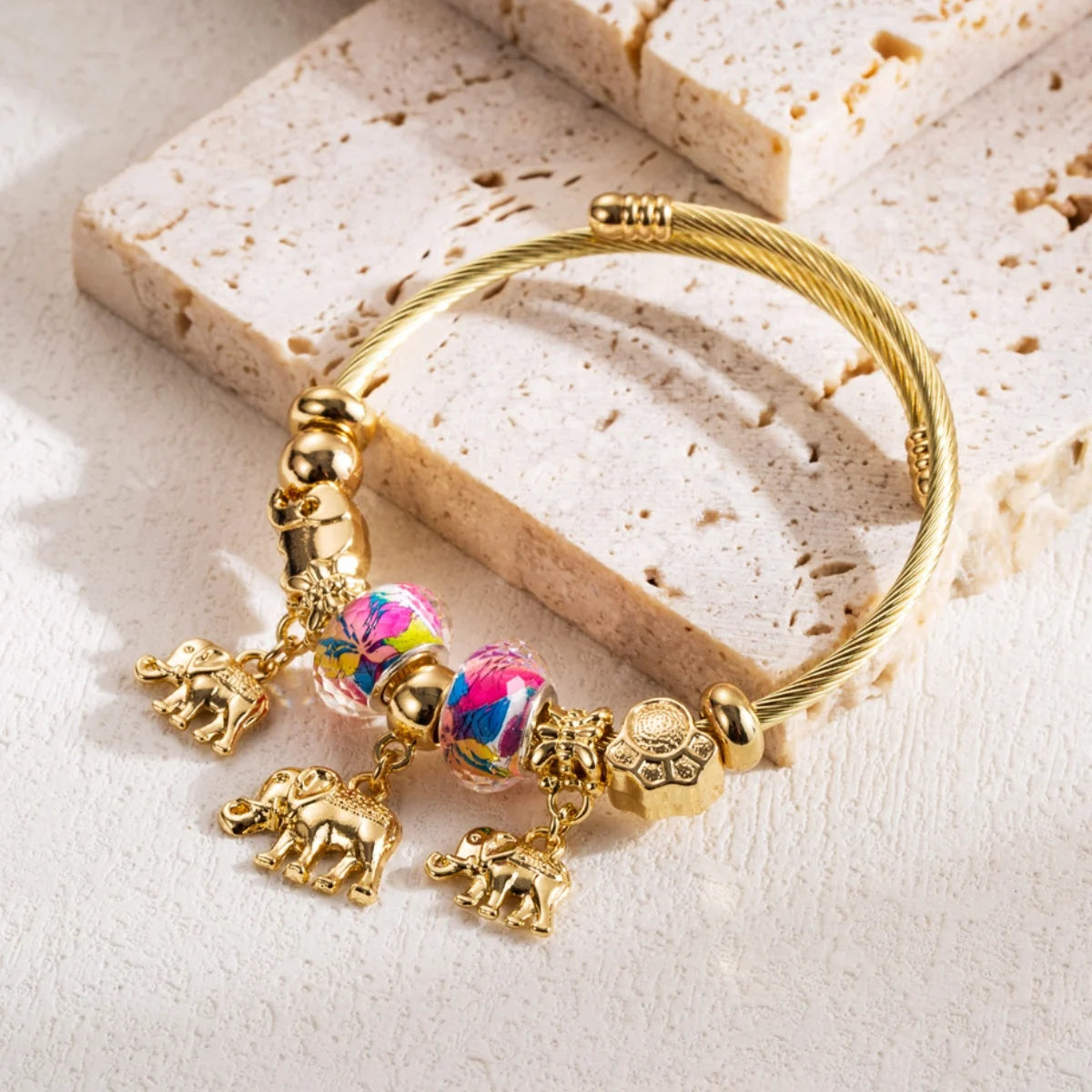 Stainless Steel Panjiadora Beaded Love Bracelet