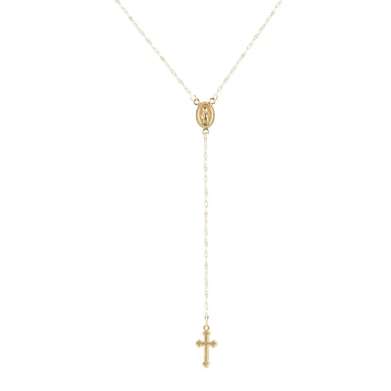 SUMENG 2024 New Fashion Vintage Christian Cross Bohemia Religious Rosary Pendant Necklace For Women Charm Jewelry Gifts