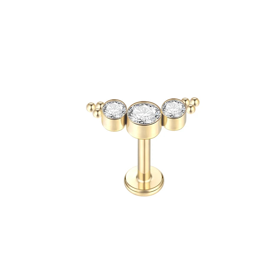 Titanium Crystal Ear Studs