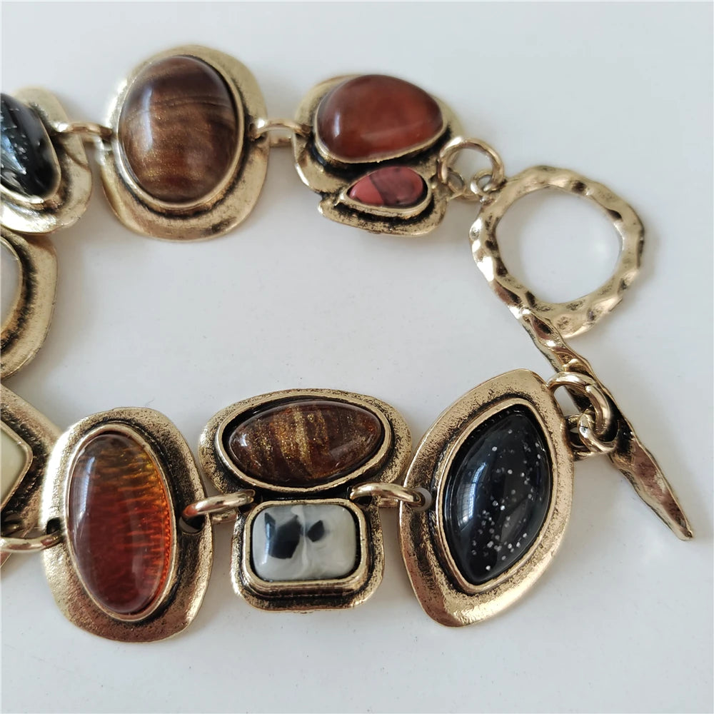 Gold Pearl & Gem Bracelet