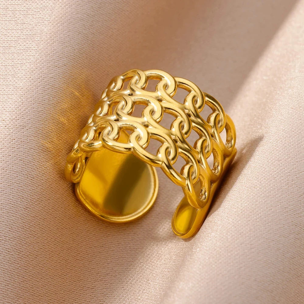 Gold Wide Open Rings
