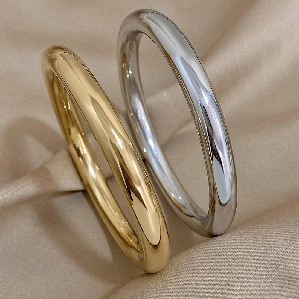 Glossy Solid Color Stainless Steel Bangle