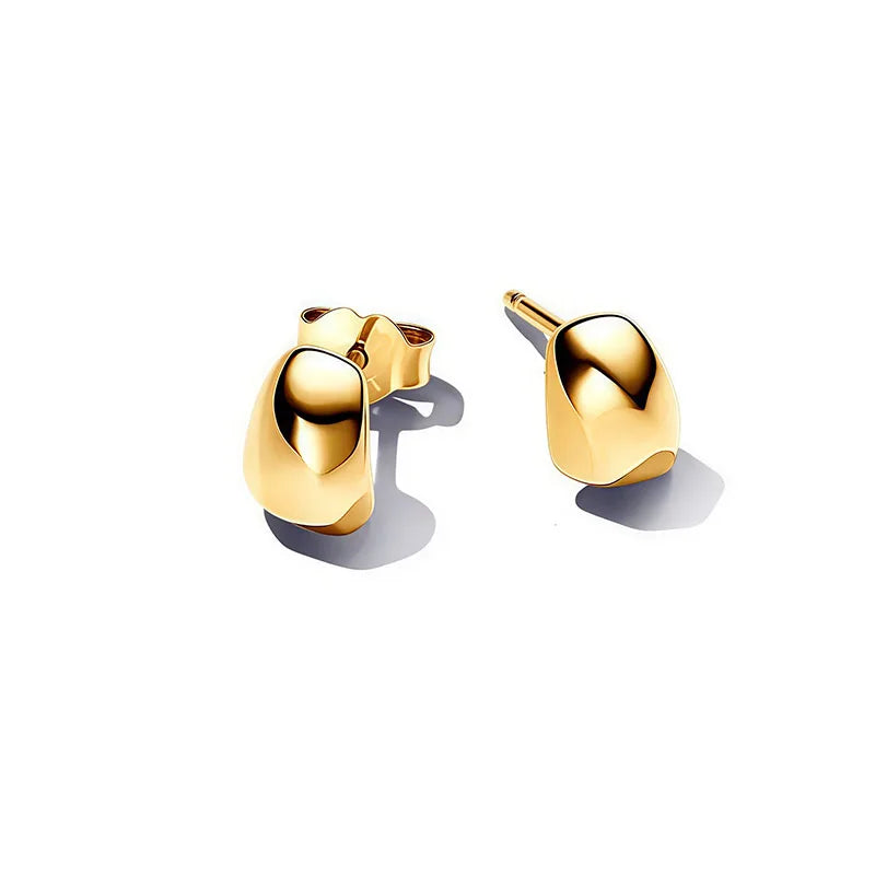 New 925 Silver Earring Shaped Circle Pearls Drop Earring Sparkling Bow Stud Earrings PandKK Original For Women Gift Fine Jewelry