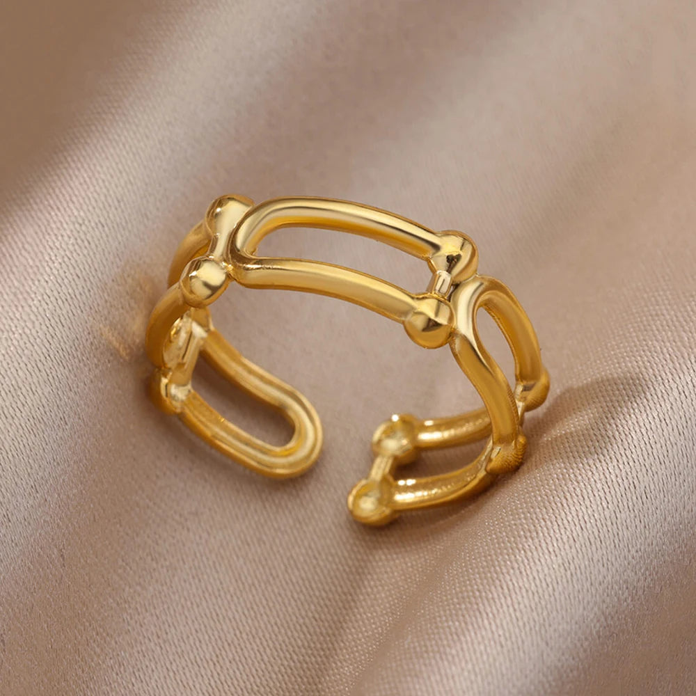 Gold Wide Open Rings