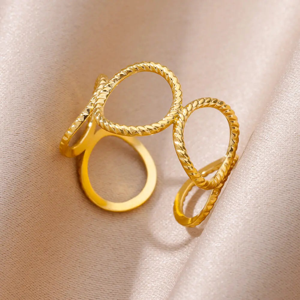 Gold Wide Open Rings