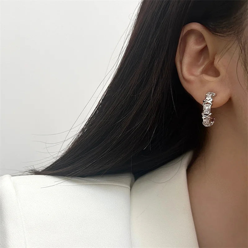 CC Cross Stud Earrings