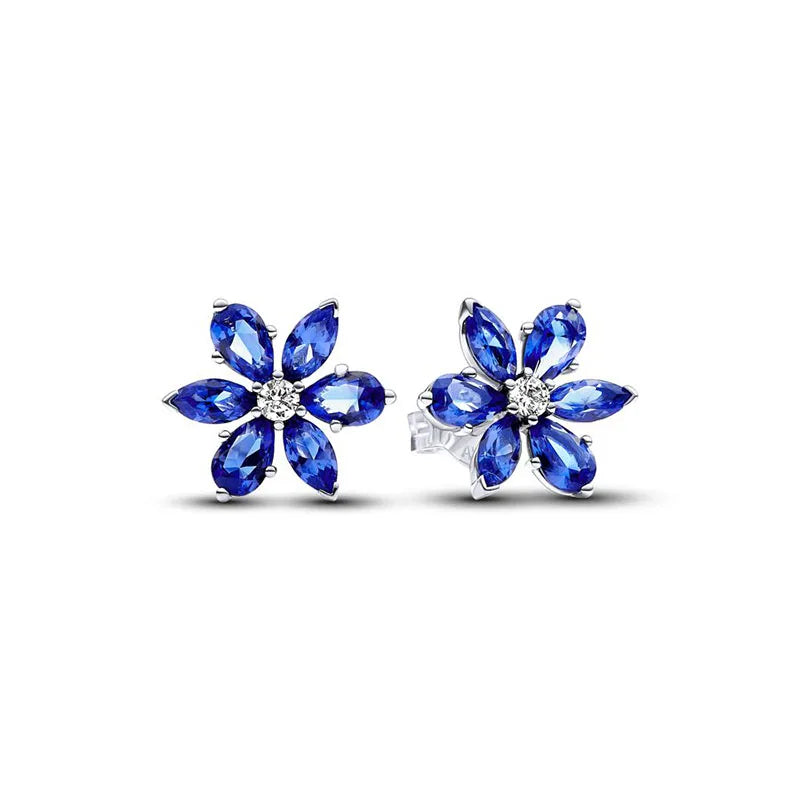 New 925 Silver Earring Shaped Circle Pearls Drop Earring Sparkling Bow Stud Earrings PandKK Original For Women Gift Fine Jewelry