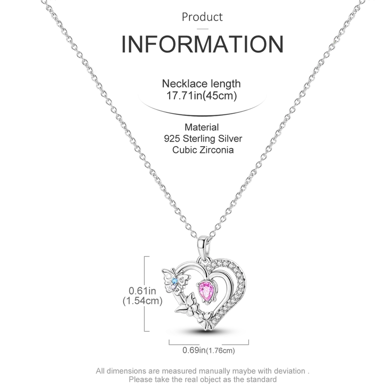 925 Sterling Silver Luminous Firefly Heart Shaped Zircon Pendant Necklace For Women Fashion Anniversary Birthday Jewelry Gifts