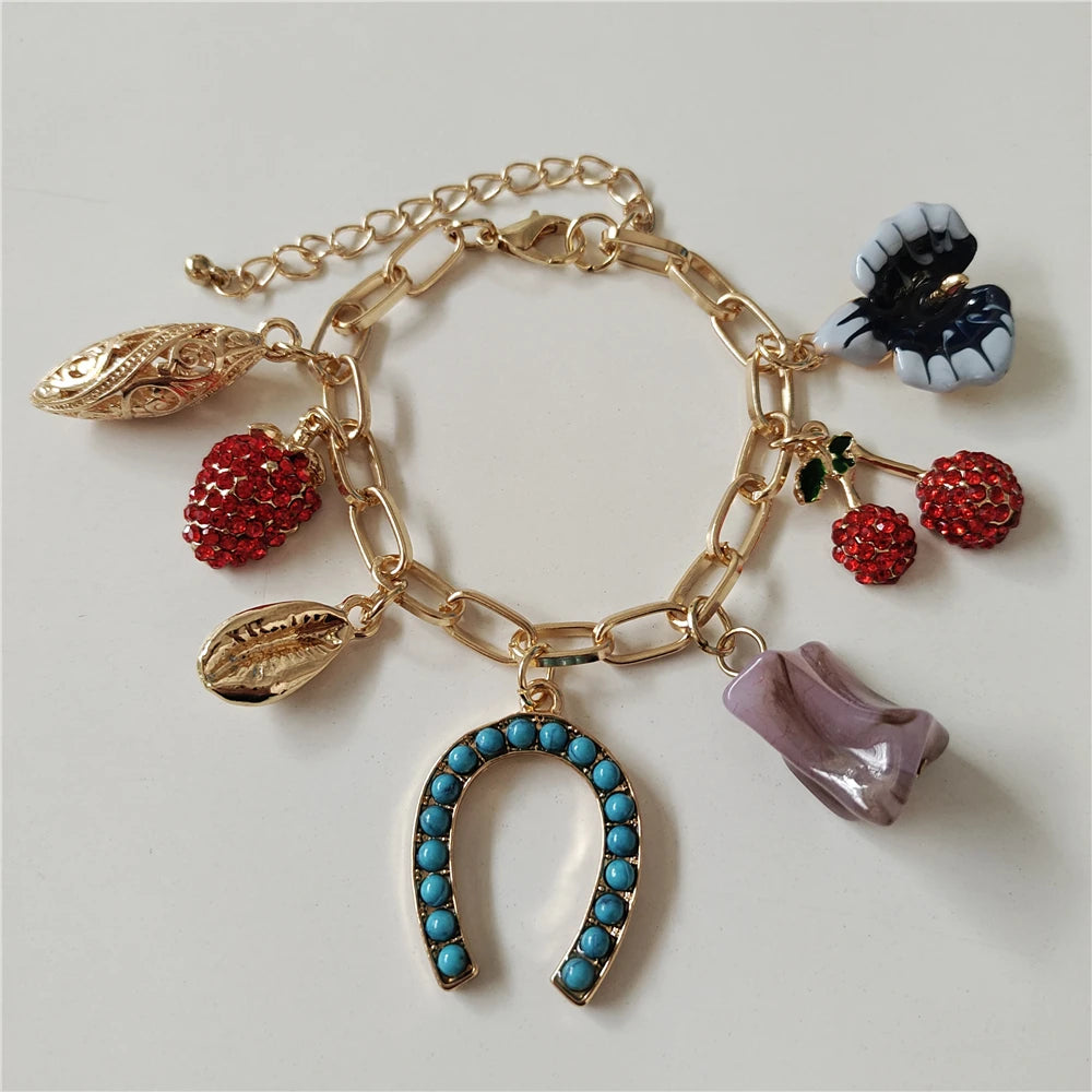Gold Pearl & Gem Bracelet