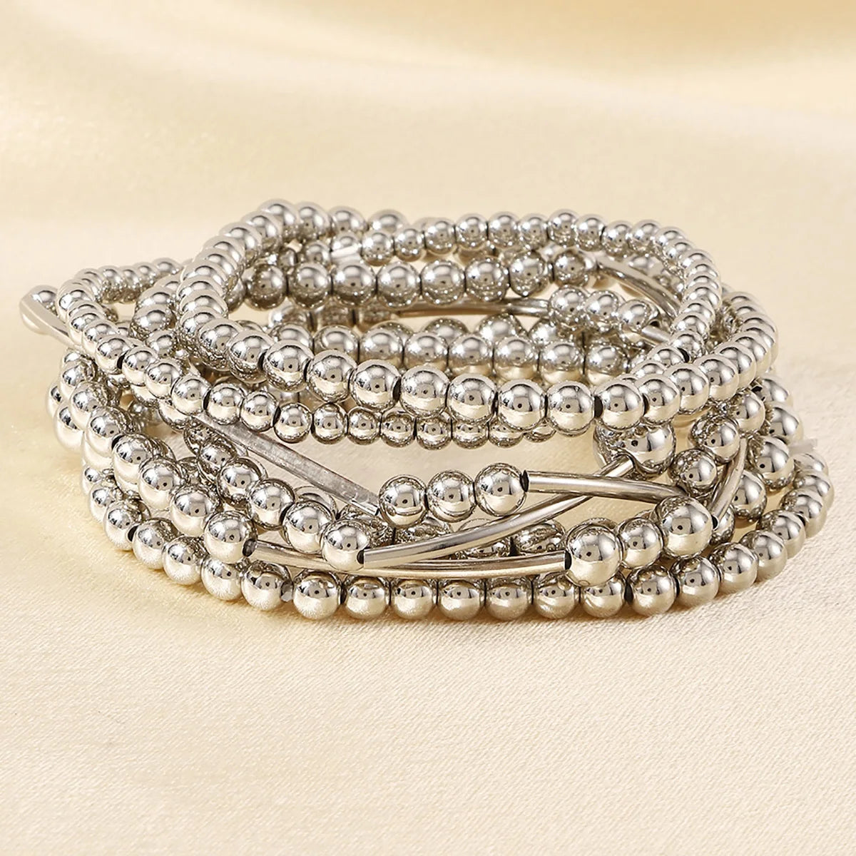 Vintage CCB Bead Beaded Bracelet Creative Flat Bead Star Bead Bracelet Set for Women's Bohemian Daily Versatile Jewelry Gifts