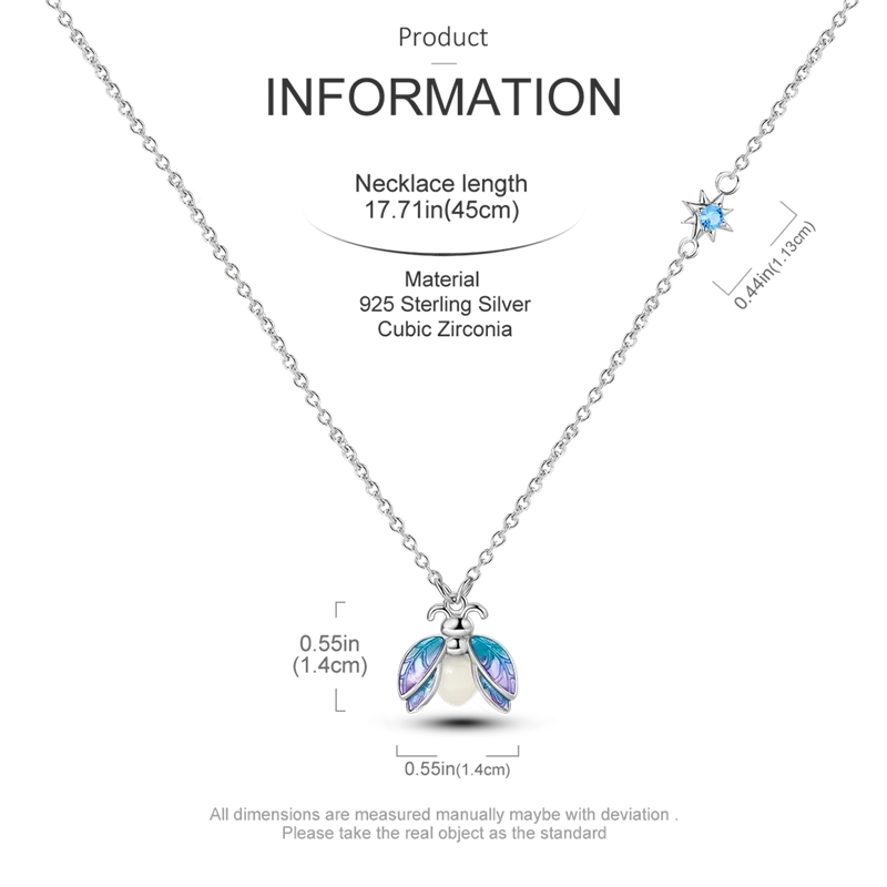 925 Sterling Silver Luminous Firefly Heart Shaped Zircon Pendant Necklace For Women Fashion Anniversary Birthday Jewelry Gifts