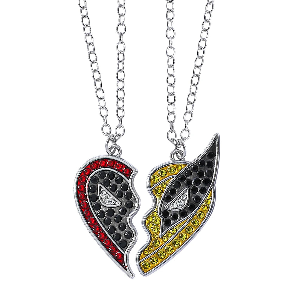 Disney-Stitch Heart Necklace for Couple, Gold and Silver Color, Angel and Stitch, Cute Style , Jewelry Pendant, Gift for Girl, 1