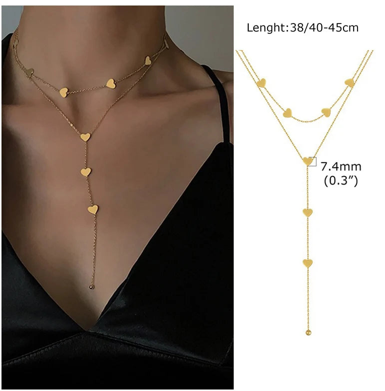 Beaded Long Chain Y Shape Necklace For Women, Minimalist Drop Bar Pendant Choker Necklaces, Clavicle Chain Jewelry