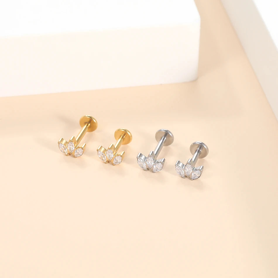 Titanium Crystal Ear Studs