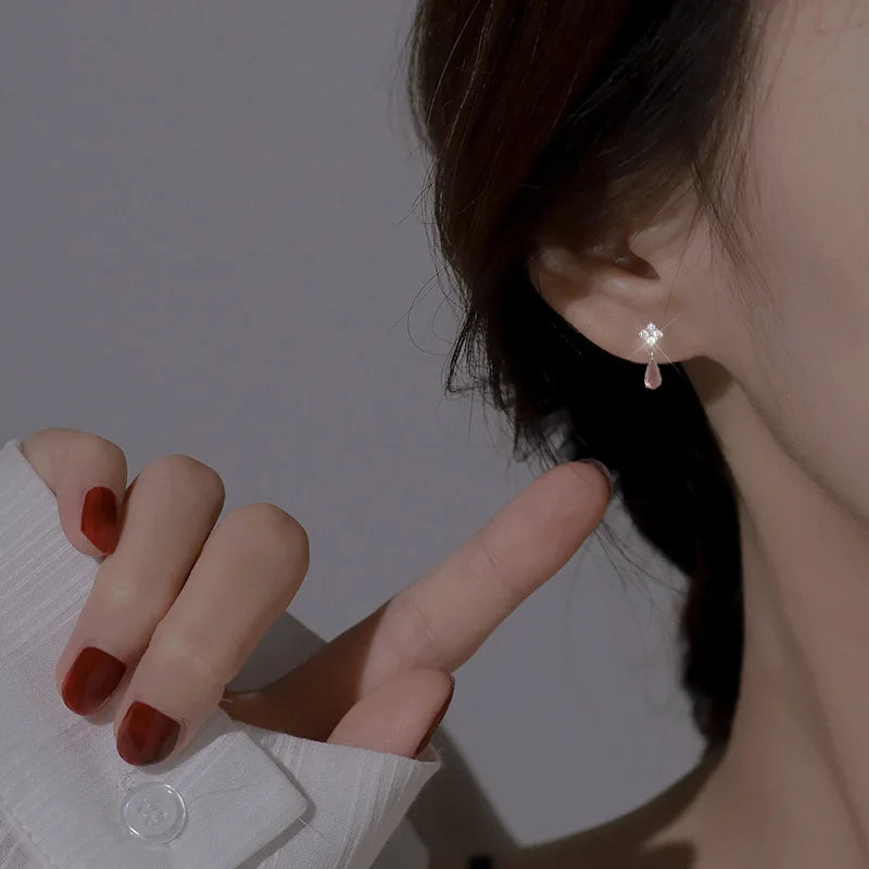 Crystal Water Drop Stud Earrings