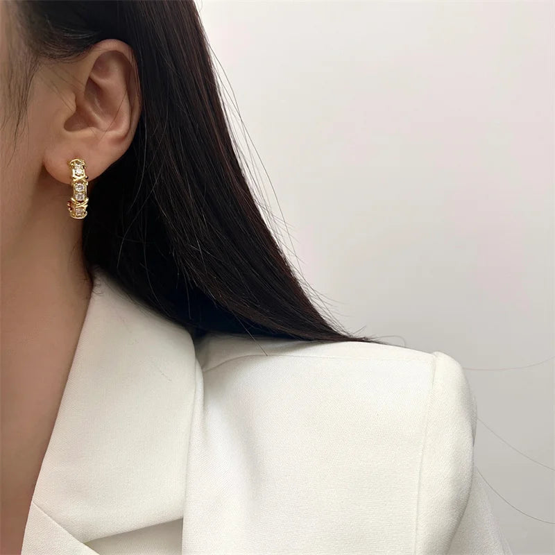 CC Cross Stud Earrings