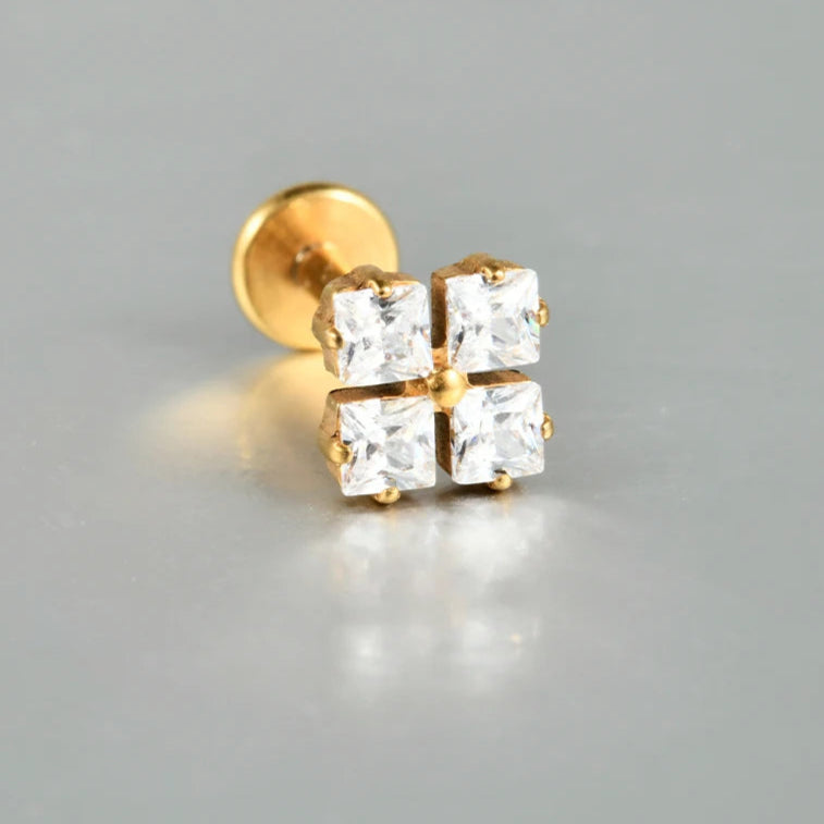 Titanium Flower Stud