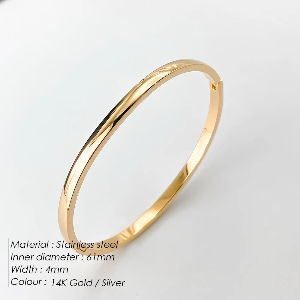 Stainless Steel Shiny Rhinestone Bangle