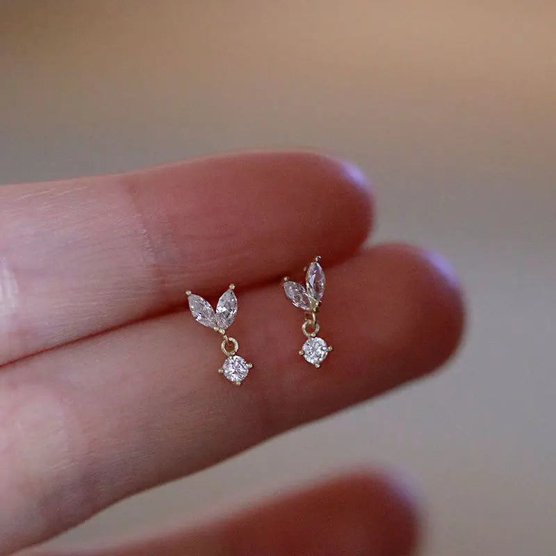 Crystal Water Drop Stud Earrings