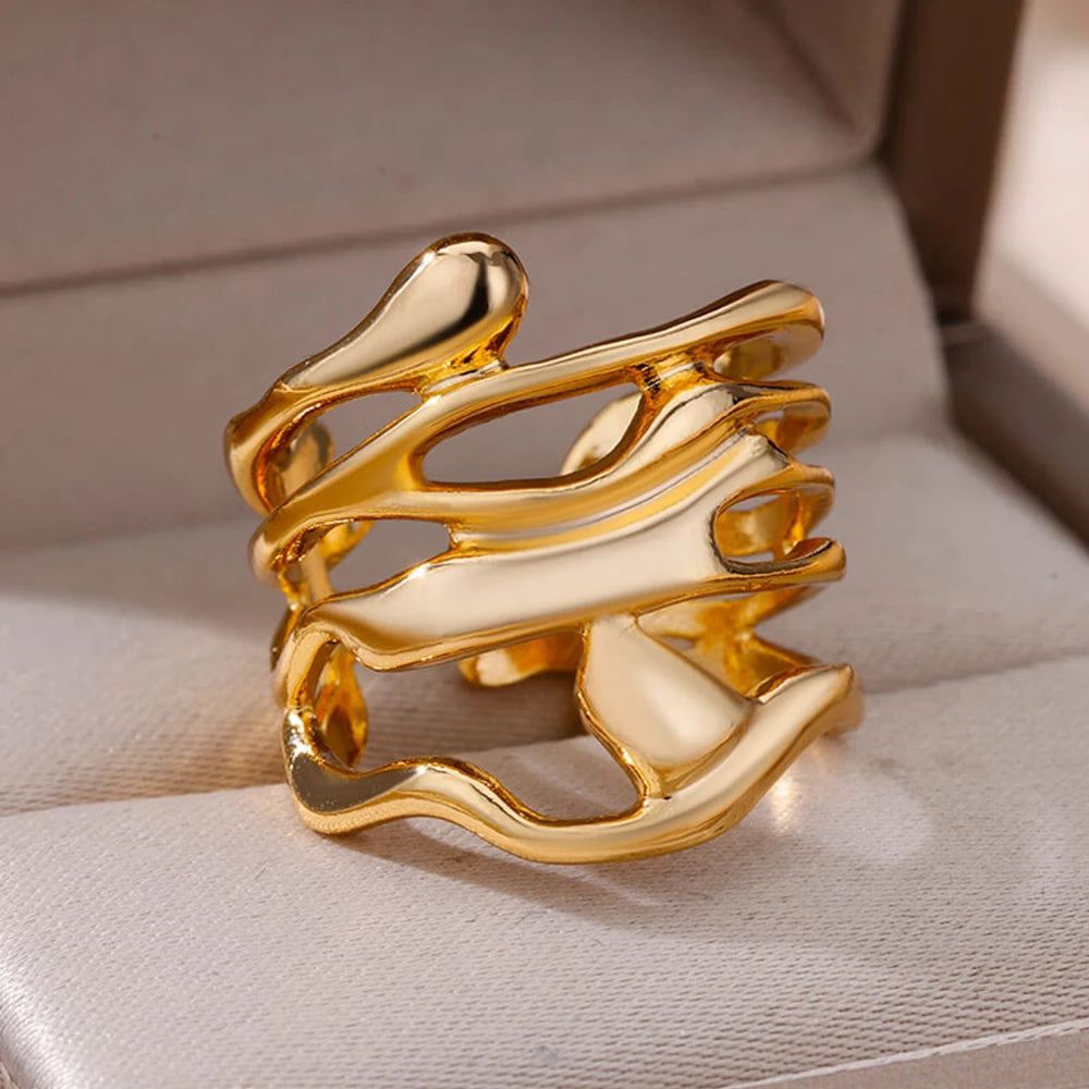 Gold Wide Open Rings