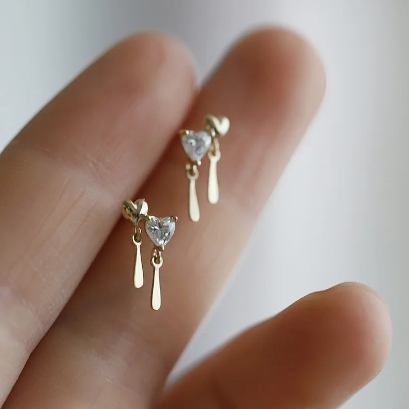 Crystal Water Drop Stud Earrings