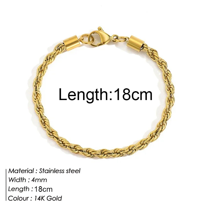 Gold Twist Chain Bracelet