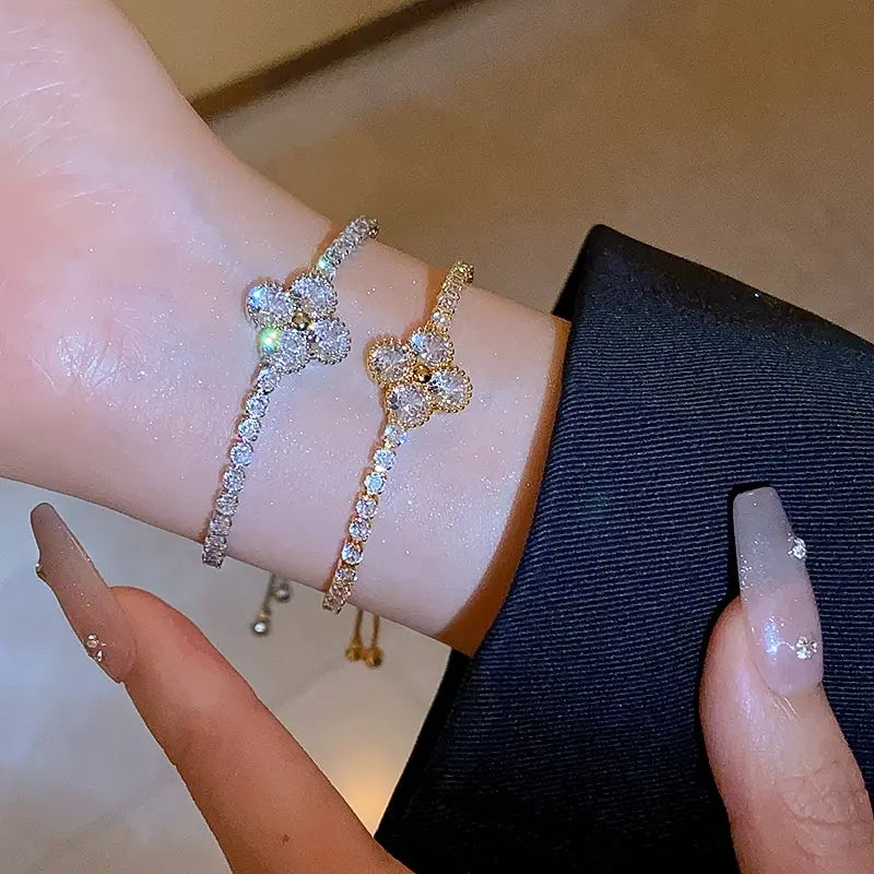 Zircon Gold Charm Bracelet