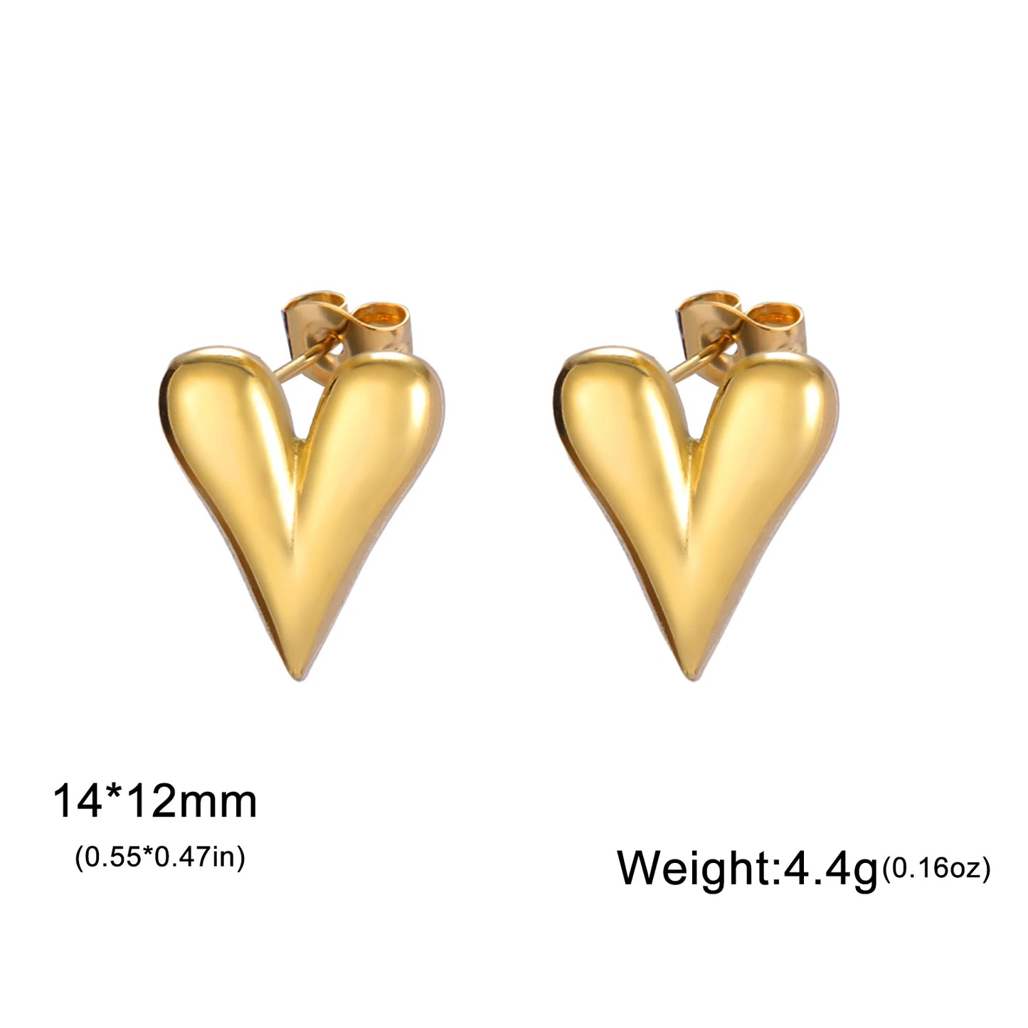 Lucktune Heart Stud Earrings Women Stainless Steel aros mujer Love Cutout Piercing Earrings Trend 2025 Kpop Jewelry Gift New
