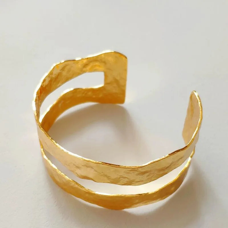 Irregular Hammered Metal Bangle