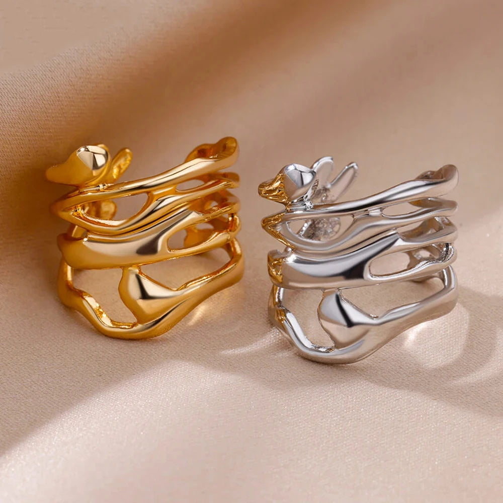 Gold Wide Open Rings