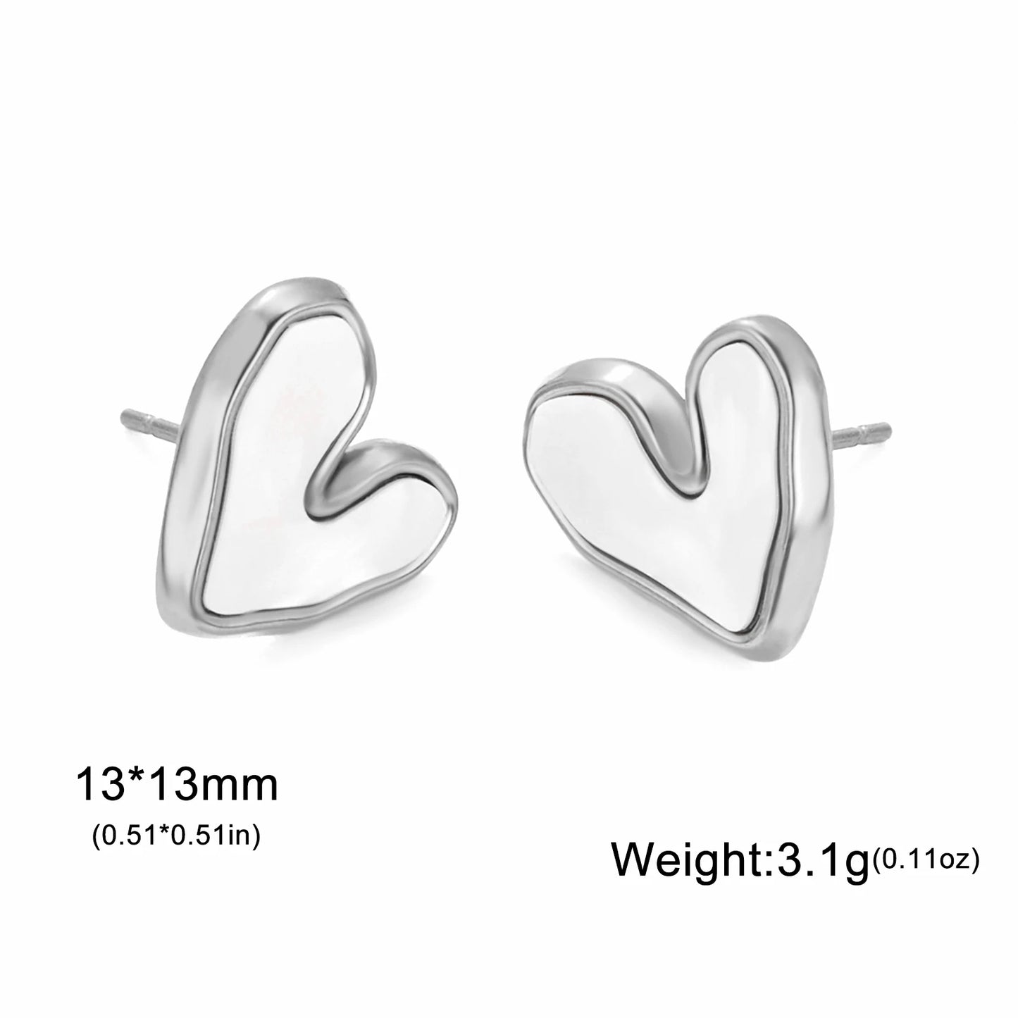 Lucktune Heart Stud Earrings Women Stainless Steel aros mujer Love Cutout Piercing Earrings Trend 2025 Kpop Jewelry Gift New