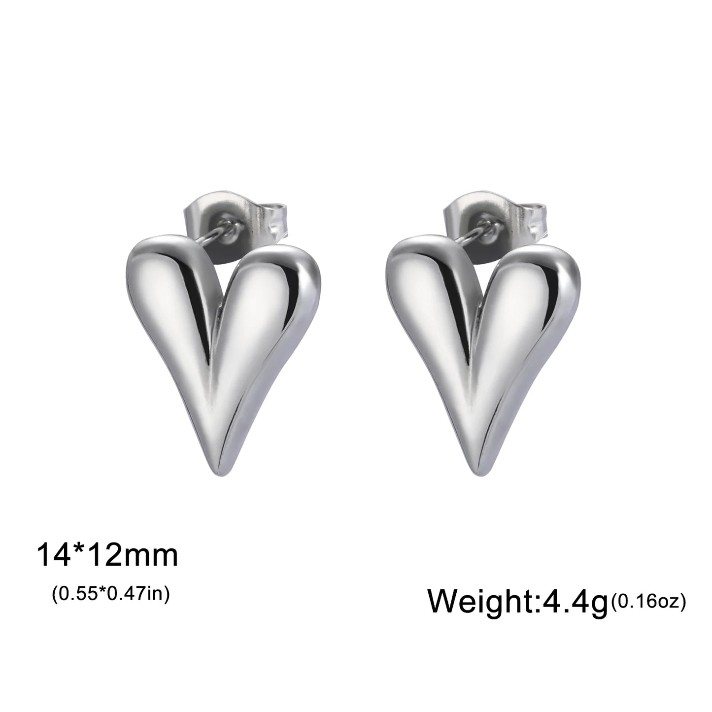 Lucktune Heart Stud Earrings Women Stainless Steel aros mujer Love Cutout Piercing Earrings Trend 2025 Kpop Jewelry Gift New