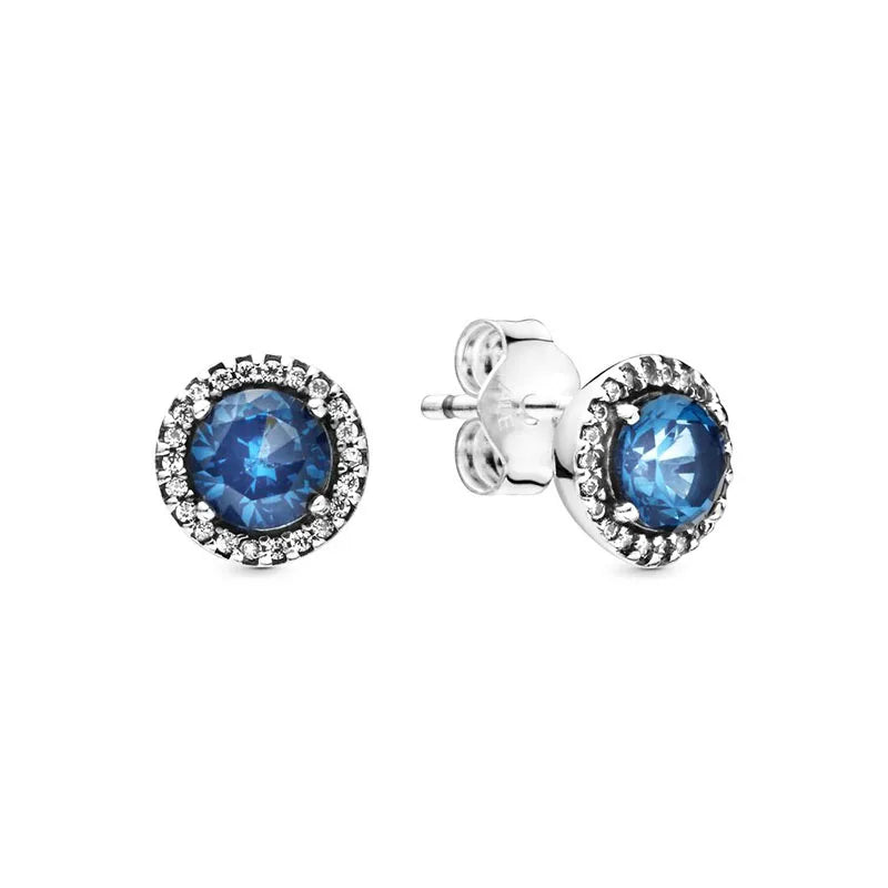 New 925 Silver Earring Shaped Circle Pearls Drop Earring Sparkling Bow Stud Earrings PandKK Original For Women Gift Fine Jewelry