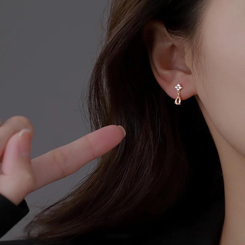 Crystal Water Drop Stud Earrings