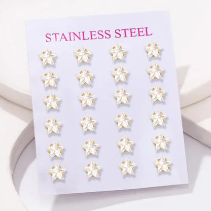 Gold Star Earrings Set
