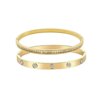 Gold Rhinestone Bracelets / Bangles