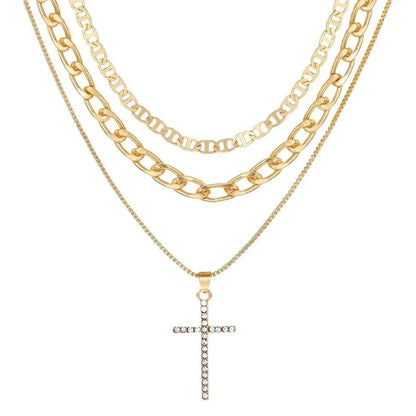 Cross Necklace for Women Stackable Stacked Stacking Layering Layered Necklaces Gold Necklace Cross Pendant Diamond Jewelry Gift