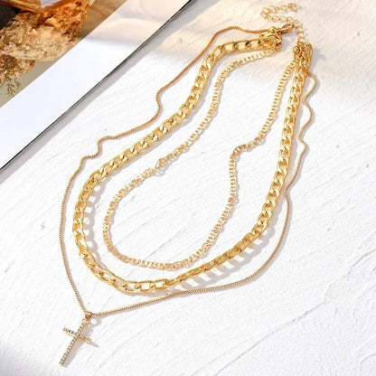 Cross Necklace for Women Stackable Stacked Stacking Layering Layered Necklaces Gold Necklace Cross Pendant Diamond Jewelry Gift