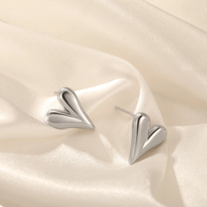 Lucktune Heart Stud Earrings Women Stainless Steel aros mujer Love Cutout Piercing Earrings Trend 2025 Kpop Jewelry Gift New