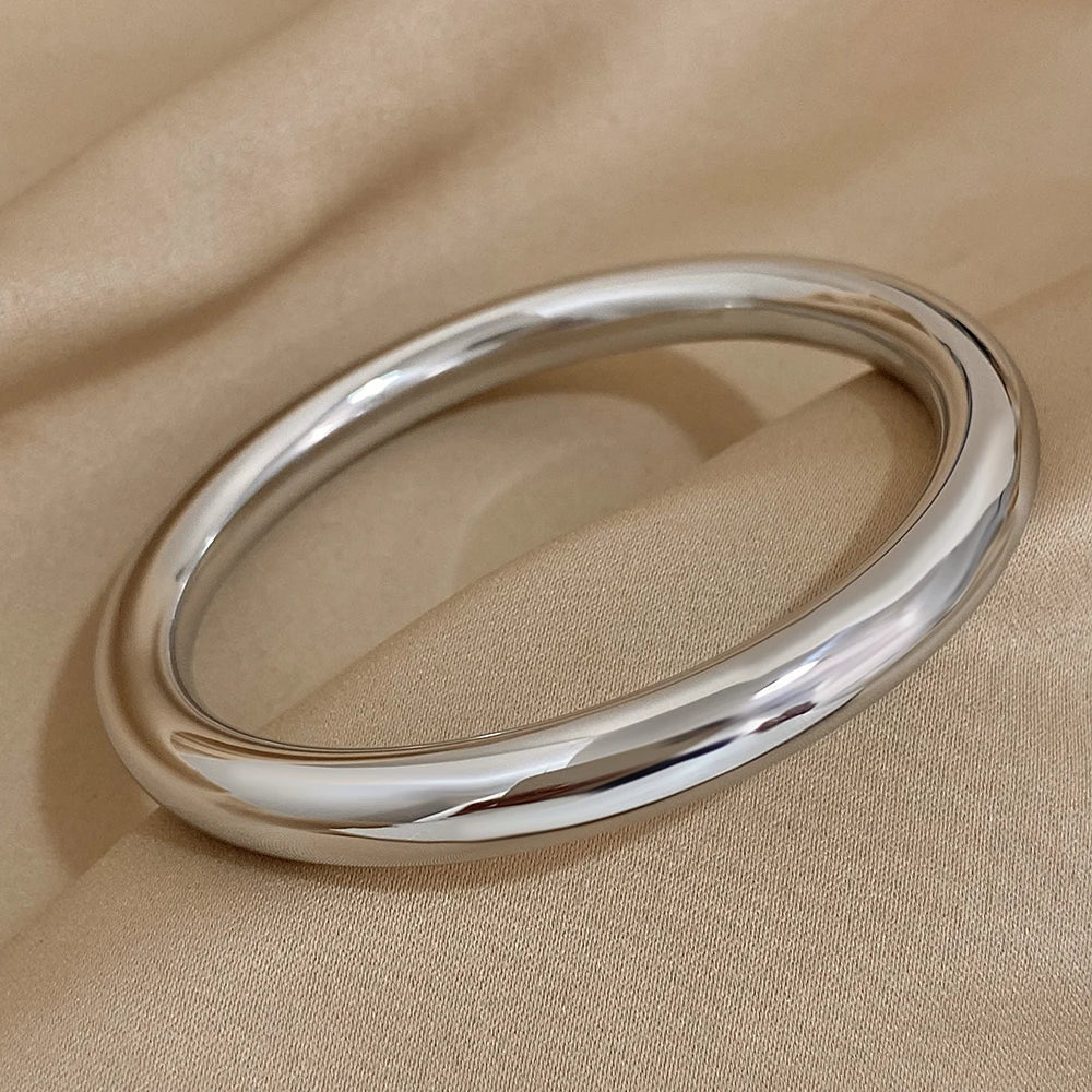 Glossy Solid Color Stainless Steel Bangle
