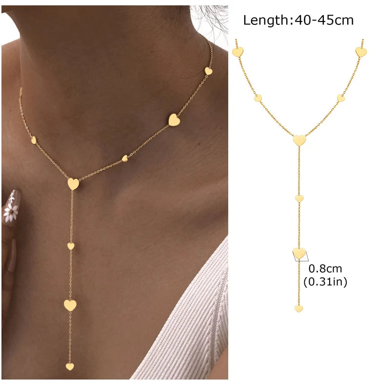 Beaded Long Chain Y Shape Necklace For Women, Minimalist Drop Bar Pendant Choker Necklaces, Clavicle Chain Jewelry