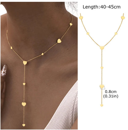Beaded Long Chain Y Shape Necklace For Women, Minimalist Drop Bar Pendant Choker Necklaces, Clavicle Chain Jewelry