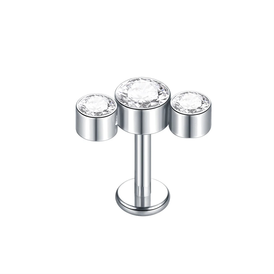 Titanium Crystal Ear Studs
