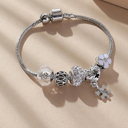 Bracelet multi-éléments en perles pour femme, accessoire de bijouterie, idéal pour un usage quotidien, une fête ou des vacances, 1 pièce -005